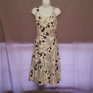 black & white floral printed dress by DONNA RICCO